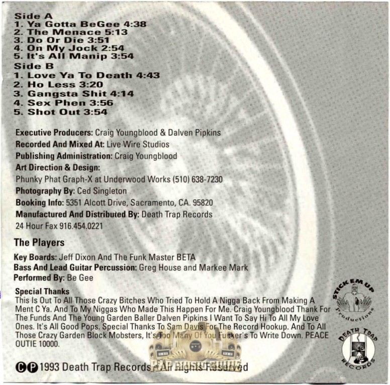 Be Gee - Ya Gotta BG: 1st Press. CD | Rap Music Guide